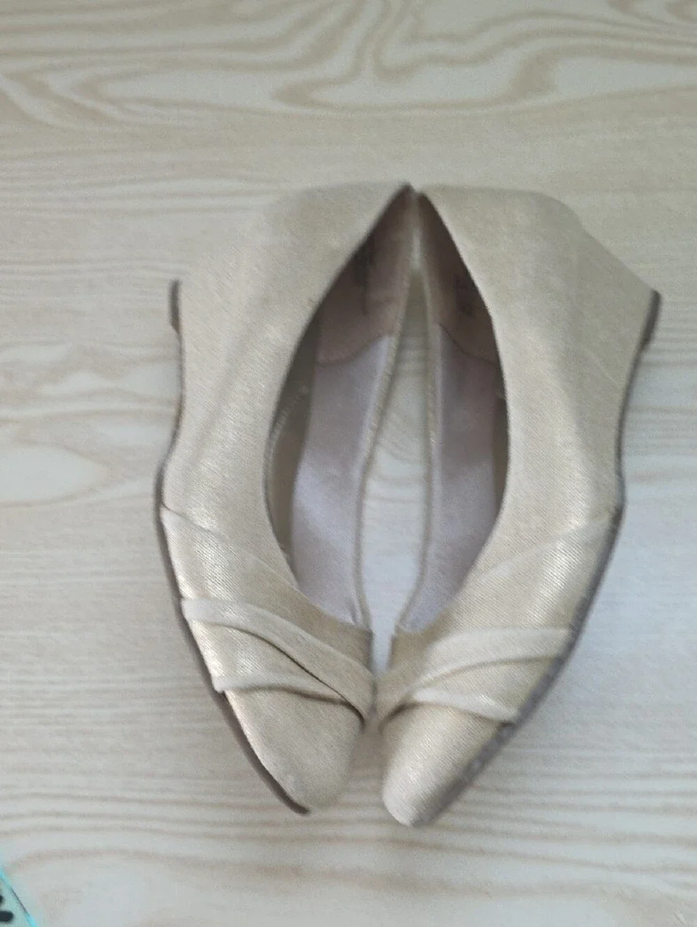 Coach and Four Shimmery Gold Ballet Flats